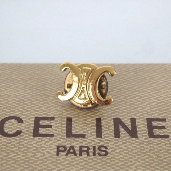 AUTH Celine Vintage Brooch Gold